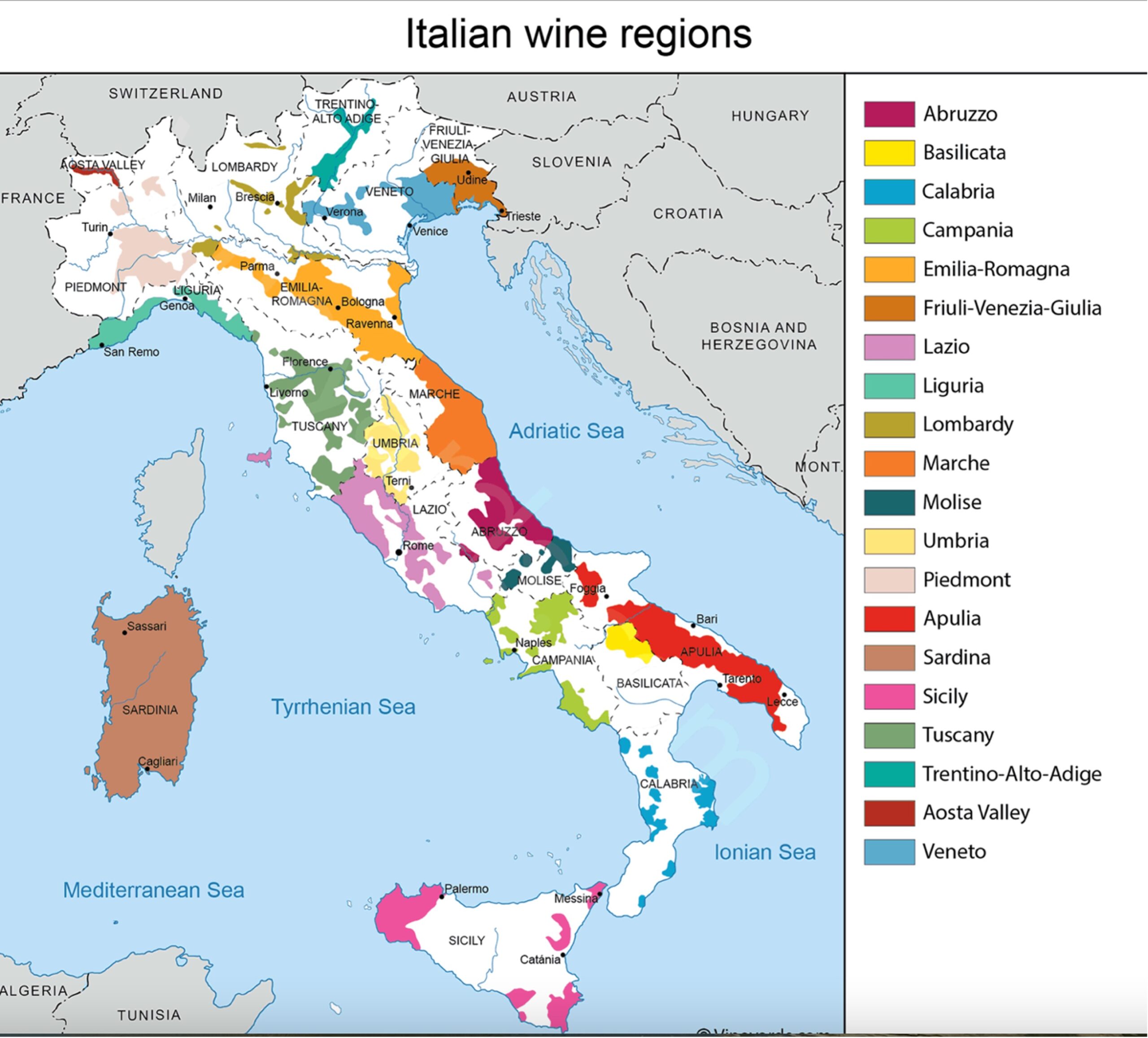 The Wine Regions Of Italy Vino Talia