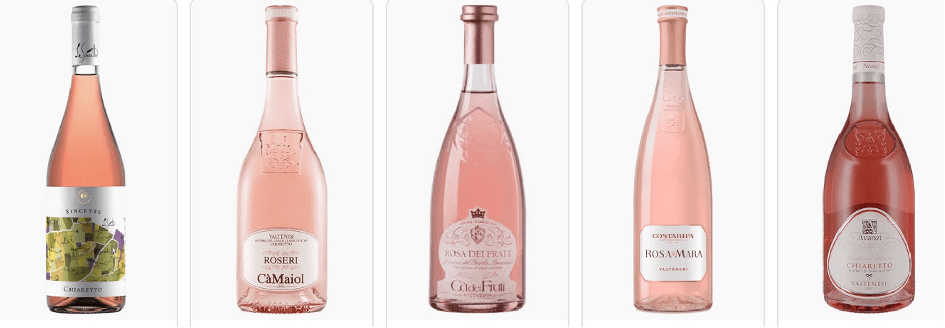 Valtenesi bottles of rosato - Lombardia